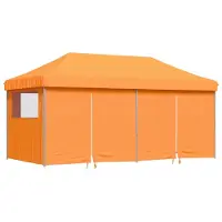 vidaXL Partyzelt Faltbar Pop-Up mit 4 Seitenteilen Orange