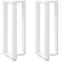 vidaXL Bartischbeine T-Form 2 Stk. Weiß 40x35x(100-101) cm Stahl