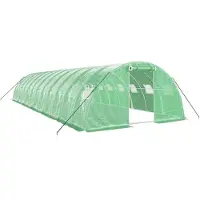 Helloshop26 - Gewächshauszelt für Pflanzen Blumen und Gemüse mit Stahlrahmen 48 m2 12 x 4 x 2 m grün 02_0044596