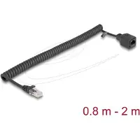 DeLOCK - Netzwerkverlängerungskabel - RJ-45 (M) zu RJ-45 (W) - 2 m - 5 mm - UTP - CAT 5e - gewickelt, ohne Haken - Schwarz