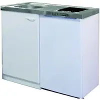 Respekta Küche Miniküche Singleküche Küchenzeile Pantry Weiß Levin 100 cm