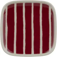 Marimekko - Piccolo Teller, 10 x 10 cm, natur / burgundy