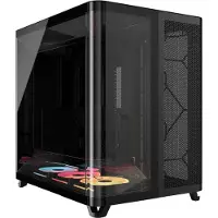 Corsair AIR 5400 LX-R RGB iCUE LINK, Midi Tower, PC, Schwarz, ATX, EATX, micro ATX, Mini-ITX, Stahl, Gehärtetes Glas, Gaming