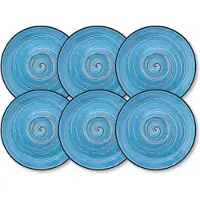 Wilmax Untertasse 14 cm Blau Porzellan, 6er Set