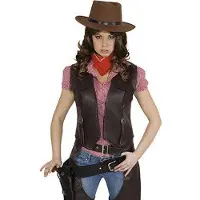 Orlob Texas Cowgirl Weste für Damen braun