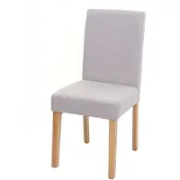 Mendler Esszimmerstuhl Littau, Küchenstuhl Stuhl, Stoff/Textil creme-beige, helle Beine