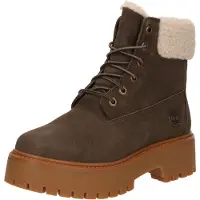 Timberland für Damen. TB0A2PU6W011 Stone Street braune Lederstiefel (41.5 W), 3 bis 5 cm, Schnürsenkel, Lässig