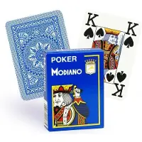 Modiano Spielkarten 486 - Poker Cristallo 4 Index azzurro