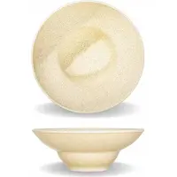 Wilmax Tiefer Teller 22,5 cm 1100 ml Sand Porzellan, 3er Set