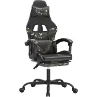 vidaXL Gamingstuhl mit Fußstütze Drehbar Schwarz Tarnfarben Kunstleder