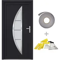 vidaXL Haustür Anthrazit 98x200 cm PVC
