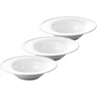 Wilmax Tiefer Teller 23 cm 395 ml aus Porzellan, Weiß, 3er Set