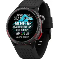 Reflex Active SEA VENTURE 400 R 50m Schwimmfeste AMOLED GPS Smartwatch mit Schwarzem Armband Rot Unisize