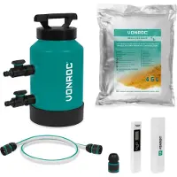 Vonroc DI-Reinwasserfilter – Deionisationsfilter – Alternative zu Osmosewasser | Inkl. 4,5 L Mischbettharz, TDS-Messgerät, Schlauch & Kupplungen