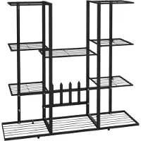 Helloshop26 - Pflanzenständer Blumenmöbel 94,5 x 25 x 89 cm schwarzes Eisen 02_0045248