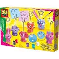 Ses 01357 Gips Gießen Bastelset- Notizhalter Set, DIY Deko für Kinderzimmer, Guss-/Mal-Set für Kinder, 5 Jahr(e), Mehrfarbig, 12 Stück(e)
