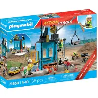 Playmobil Action Heroes - Baustelle - 71650 - 138 Teile - - One Size - Spielzeug