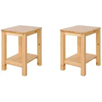 Homestyle4u Nachttisch 2er Set Holzhocker Hocker Holz Natur 2271