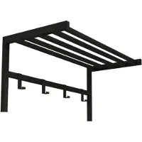 Helloshop26 Garderobe mit 4 Haken 32,5 x 69 x 34 cm schwarz 03_0008184