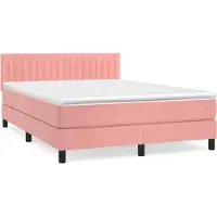 Syfax Boxspringbett mit Matratze Rosa 140x200 cm Samt