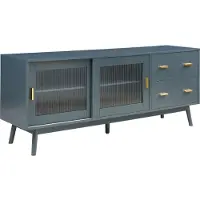 En.casa Fernsehschrank 'Susa' 2 Schiebetüren mit Glasfront 160 x 40 x 65 cm Grau