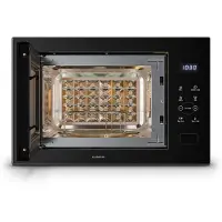 Klarstein Velaire Einbaumikrowelle 60 cm mit Grill – 25L, 850W Mikrowelle & 1200W Grill, 8 Programme, Touch, Edelstahl, Timer, Mikrowelle Einbaugerät, Schwarz