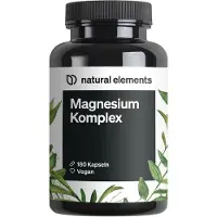 Natural Elements Magnesium Komplex – 5 hochwertige Verbindungen 400mg elementares Magnesium/Tag 165 g Kapseln