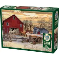 Cobble Hill Puzzle Winter auf dem Bauernhof 1000 Teile