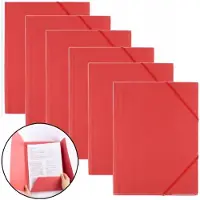 D.Rect Eckspanner 9083, A4, Kunststoff, rot, 3 Einschlagklappen, 6 Stück