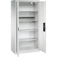 C+P Akkuladeschrank Basic mit Vollblechtüren, H 1950 x B 930 x T 500 mm, Lichtgrau
