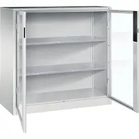 Californian Products CP Stahlschrank mit Sichtfenstern in Flügeltüren 120 x 120 cm, 120x120x50 cm
