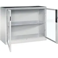 Californian Products CP Stahlschrank mit Sichtfenstern in Flügeltüren 120 x 100 cm, 120x100x50 cm