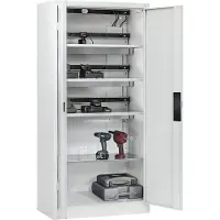 C+P Akkuladeschrank Comfort mit Vollblechtüren, H 1950 x B 930 x T 500 mm, Lichtgrau