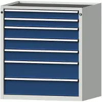 Anke Schubladenschrank 610.208, aus Metall, 7 Schübe, blau / lichtgrau, (B/H/T) 91 x 98 x 68cm