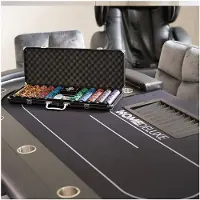 HOME DELUXE - Pokerkoffer NO LIMIT - hochwertiger Aluminiumkoffer, Wasserfeste Karten, 500 Pokerchips inkl. Small- & Big Blind Button I Pokerset Pokerchips Pokerdeck