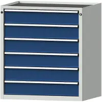 Anke Schubladenschrank 610.202, aus Metall, 6 Schübe, blau / lichtgrau, (B/H/T) 91 x 98 x 68cm