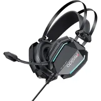 Yesido - Wired Headphones (EK03) - for Gaming, Jack 3.5mm, USB, with Microphone, Lights, 2m - Black