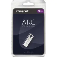 Integral 32GB USB2.0 DRIVE ARC METAL, 32 GB, USB Typ-A, 2.0, 12 MB/s, Ohne Deckel, Silber