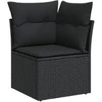 vidaXL Gartensofa-set 7 Stk. Schwarz Poly-Rattan