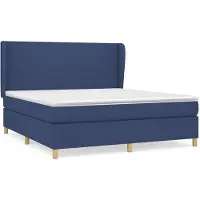 Syfax Boxspringbett mit Matratze Blau 160x200 cm Stoff