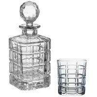 TABLE PASSION Set aus 6 Whiskygläsern und Karaffe aus böhmischem Kristallglas Timesquare - Transparent Glas