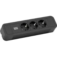 Bachmann PRIMO2 Steckdosenleiste 3x Schutzkontakt, Aluminium, schwarz, 2 m