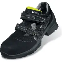Uvex 65609, Erwachsener, Sicherheitssandalen, Schwarz, Limette, ESD, S1, Klettverschluss, Polyurethan (PU)