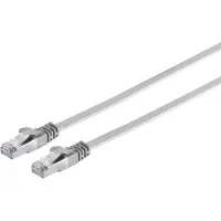 S-Impuls RJ45 Flachkabel m.Cat.7 Rohkabel slim, grau, 5m