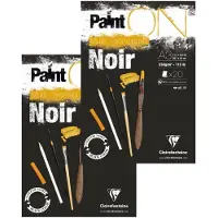 Clairefontaine 2x PaintON Noir, Block A3, kopfseitig geleimt, 20 Blatt, 250g, schwarz, Mixed Media - 975170C