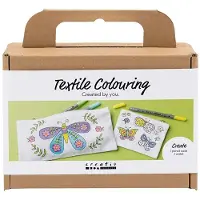 Creativ Company Mini Kreativ Set Stoffbemalen, Schmetterlinge, Pastellfarben