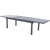 Hespéride Ausziehbarer gartentisch "piazza" anthrazit &amp graphit 12-sitzer aus epoxybehandeltem aluminium -