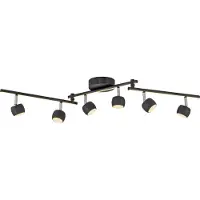 JUST LIGHT LED-Deckenspot Jarik, 6-fl., schwarz, 3.000 K dimmbar, schwarz, für Wohn- / Esszimmer, Metall, Modern, LED Deckenlampe
