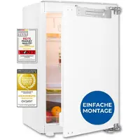 Exquisit Einbaukühlschrank ohne gefrierfach, 88 cm, 135 Liter, Festtüre, Vollraumkühlschrank, Schnellkühlen, 3 Ablagen, EKS5131-V-FE-090E