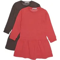 Minymo Sweat Dress LS (2-pack) tomato puree (444) 134